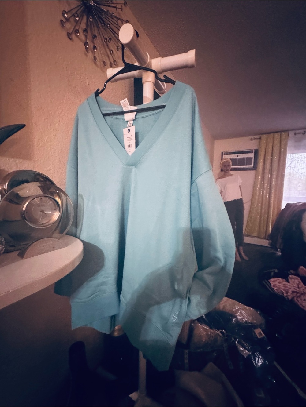 Champion V-Neck Pullover Sweatshirt - Aqua